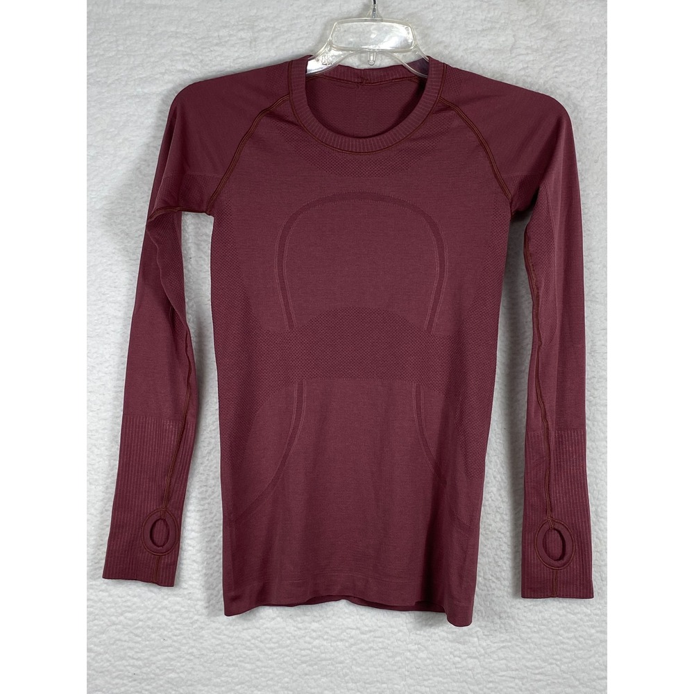 Lululemon Swiftly Tech Long Sleeve 2.0 Shirt Burgundy Size 6 Run For Cheese